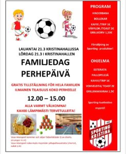 Läs mer om artikeln Inhiberad! Sportings familjedag 21.3.2020 kl 12:00-15:00 i Kristinahallen