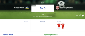 Read more about the article T12 paikallisottelu Kraft – Sporting Kristina tänään Närpiössä