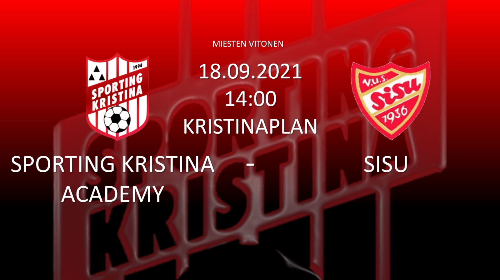 Läs mer om artikeln Academy vs Sisu 18.09 kl. 14.00