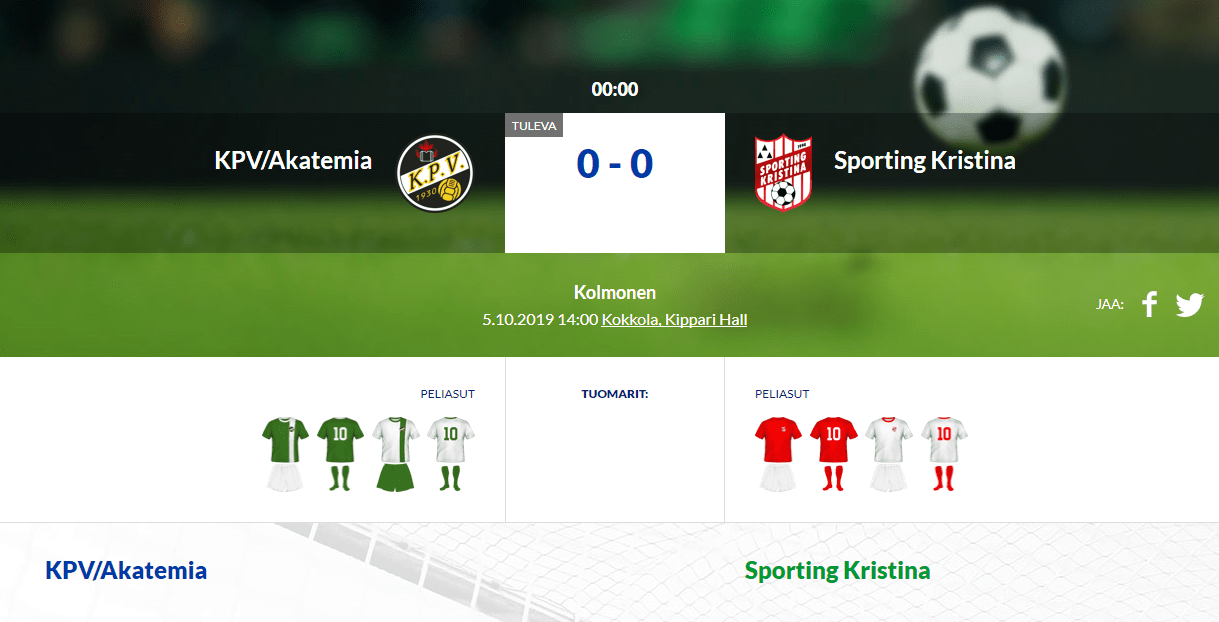 Läs mer om artikeln KPV/Akatemia – Sporting Kristina